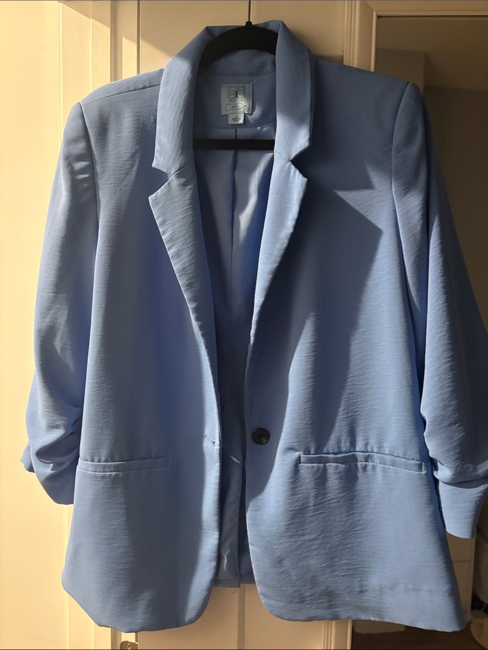 CeCe Powder Blue Single-Button Blazer